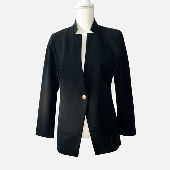 Chico’s Classic Ponte Blazer Black Size .05 Chico’s (US Size 6) Single Button - Picture 1 of 11